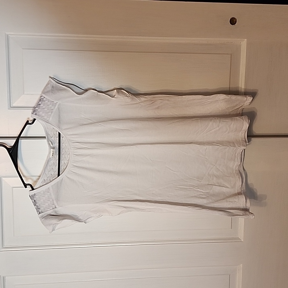Gap knit and lace T-shirt, white, size S